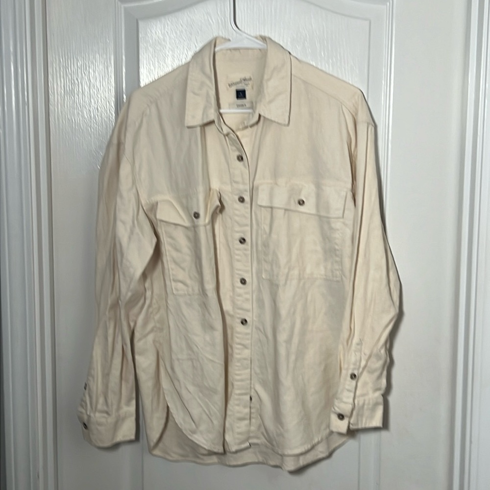 Womens cream colored flannel size medium